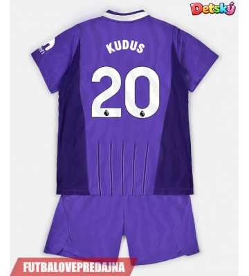 Lacne Dětský Futbalové dres Tottenham Hotspur Mohammed Kudus #20 2026-27 Krátky Rukáv - Tretina (+ trenírky)